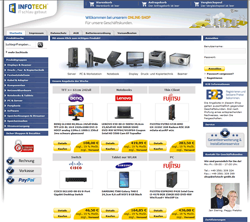 online shop screen